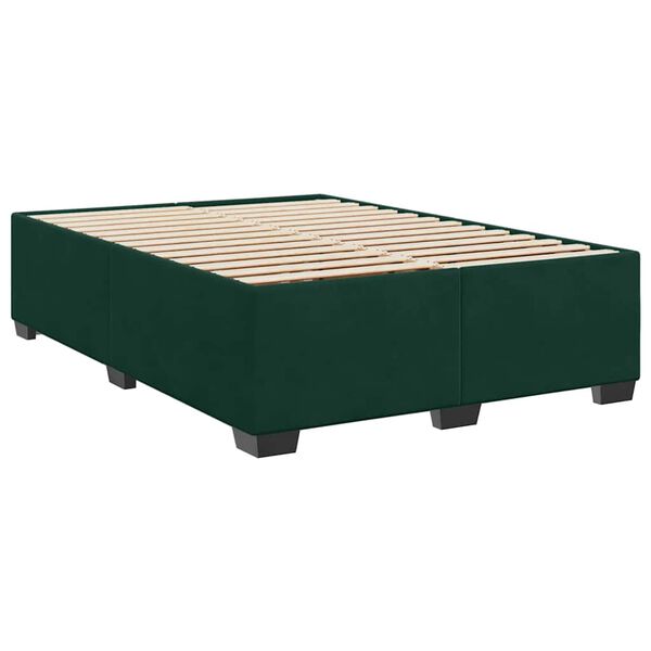 vidaXL Cadre de lit sans matelas vert fonc&eacute; 160x200 cm velours