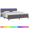 vidaXL Lit &agrave; ressorts avec matelas Gris 200 x 200 cm Simili cuir