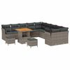 vidaXL Ensemble de canap&eacute; de jardin 13 pc Gris polyrotin