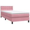 vidaXL Sommier &agrave; lattes de lit avec matelas rose 90x210 cm velours