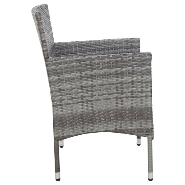 vidaXL Banc de jardin 105 cm R&eacute;sine tress&eacute;e Gris