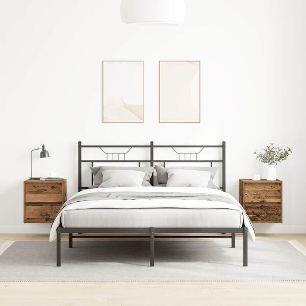 vidaXL Tables de chevet murales 2 pcs vieux bois 38x34x40 cm