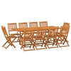 vidaXL Ensemble &agrave; manger de jardin 11 pcs 220x90x75 cm bois d'acacia