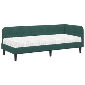 vidaXL Cadre de lit d'angle Vert fonc&eacute; 80 x 200 cm Velours