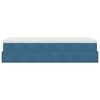vidaXL Cadre de lit ottoman avec matelas bleu fonc&eacute; 90x200 cm velours