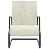 vidaXL Chaise cantilever Blanc cr&egrave;me Velours