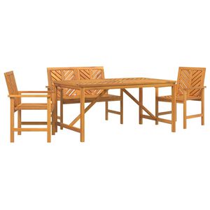 vidaXL Ensemble de salle &agrave; manger pour jardin 4 pcs Marron