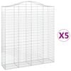 vidaXL Paniers &agrave; gabions arqu&eacute;s 5 pcs 200x50x220/240 cm Fer galvanis&eacute;