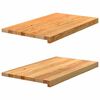 vidaXL Appuis de fen&ecirc;tre 2 pcs marron clair bois de ch&ecirc;ne massif