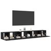 vidaXL Ensemble meuble TV 4 pcs Ch&ecirc;ne noir 60 x 30 x 30 cm
