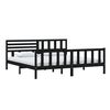 vidaXL Cadre de lit sans matelas noir bois massif 200x200 cm