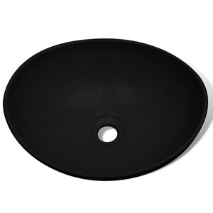 vidaXL Lavabo c&eacute;ramique 40 x 33 cm Noir