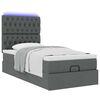 vidaXL Cadre de lit ottoman avec matelas gris fonc&eacute; 90x190 cm tissu