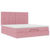vidaXL Cadre de lit ottoman avec matelas rose 180x200 cm velours