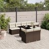 vidaXL Salon de jardin 8 pcs avec coussins marron r&eacute;sine tress&eacute;e