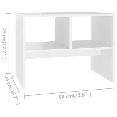 vidaXL Table d'appoint Blanc 60x40x45 cm Aggloméré