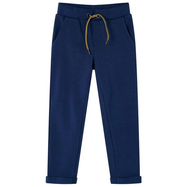 Pantalons pour enfants avec cordon de serrage bleu marine 104