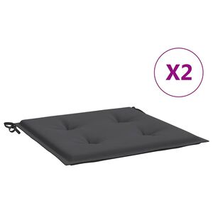 vidaXL Coussins de chaise de jardin lot de 2 anthracite 50x50x4 cm