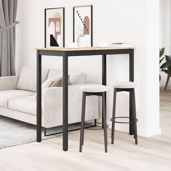 vidaXL Table de bar Naturel 110 x 55 x 105 cm Bois de pin massif