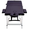 vidaXL Table de massage pliable 3 zones Aluminium Violet