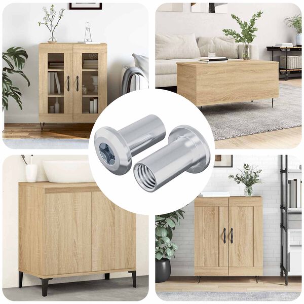 vidaXL Ecrou de verrouillage 2 pcs Nickel M6 x 15 mm Acier