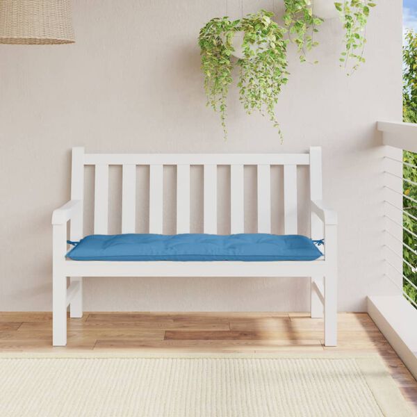 vidaXL Coussin de banc de jardin bleu mélangé 120x50x7 cm tissu