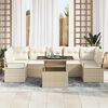 vidaXL Ensemble de canap&eacute; de jardin 8 pcs Beige Poly rotin