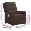 vidaXL Fauteuil électrique de massage Marron foncé Tissu