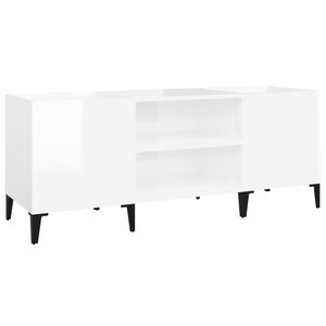 vidaXL Armoire &agrave; disques blanc brillant 121x38x48 cm bois d'ing&eacute;nierie