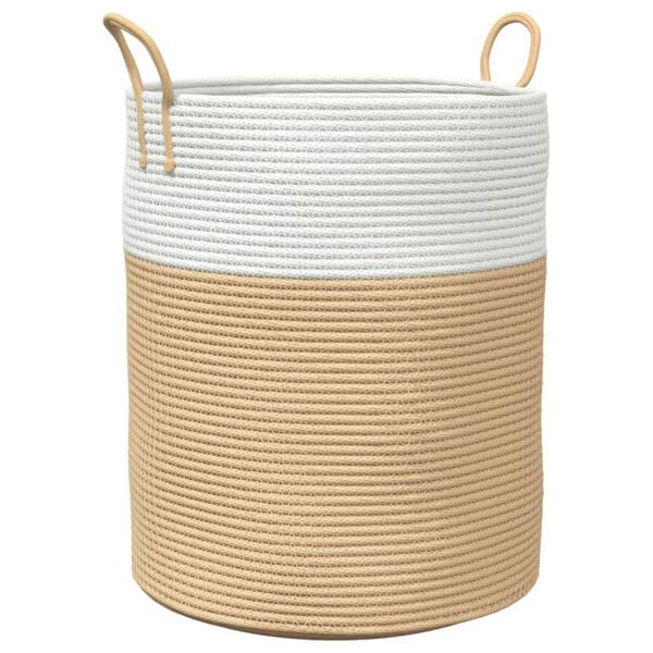vidaXL Panier de rangement beige et blanc &Oslash;38x46 cm coton
