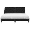 vidaXL Lit avec matelas noir 160x200 cm tissu