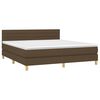 vidaXL Sommier &agrave; lattes de lit matelas et LED Marron fonc&eacute; 160x200 cm