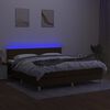 vidaXL Sommier &agrave; lattes de lit matelas et LED Marron fonc&eacute; 180x200cm