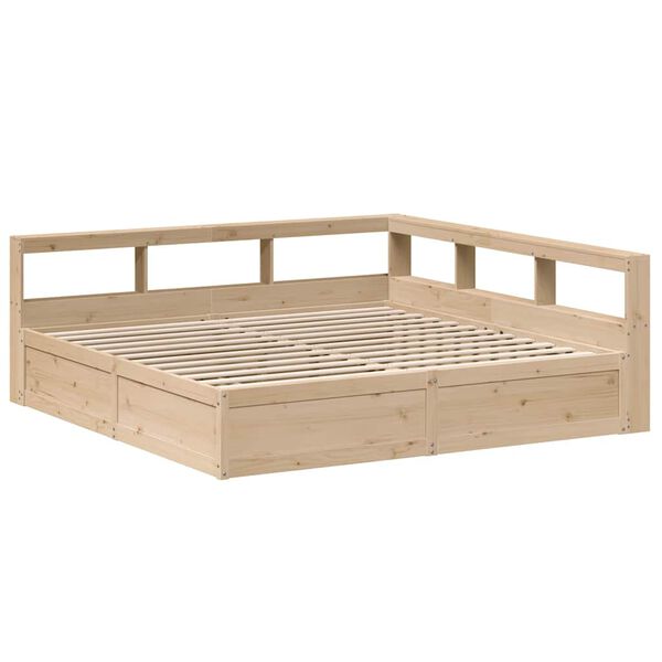 vidaXL Lit biblioth&egrave;que sans matelas 200x200 cm bois massif de pin