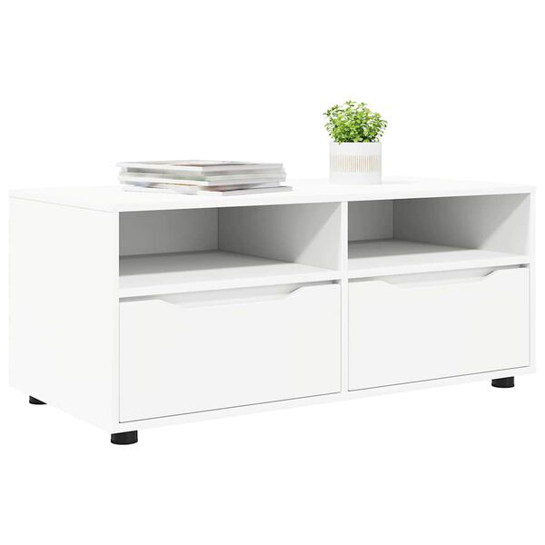 vidaXL Meuble TV avec tiroir Blanc 100 x 48 x 43 cm Bois d'ingénierie
