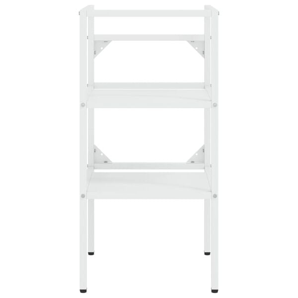 vidaXL Cadre de lavabo de salle de bain vasque &agrave; encastrer Blanc Fer