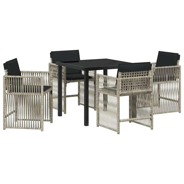 vidaXL Ensemble de salle &agrave; manger pour jardin 5 pcs Gris clair