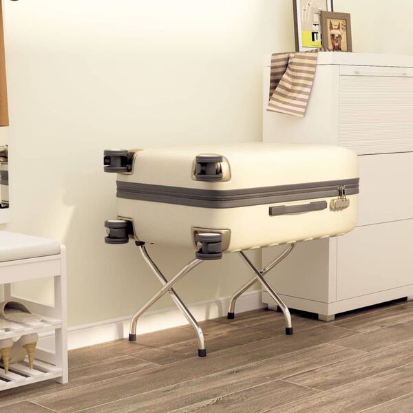 vidaXL Porte-bagages avec dossier Argent 56 x 39 x 52 cm