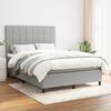 vidaXL Sommier &agrave; lattes de lit avec matelas Gris clair 140x190cm Tissu
