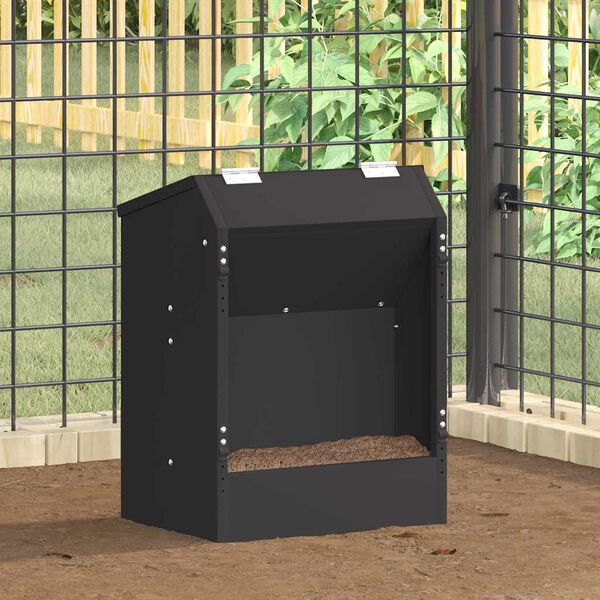 vidaXL Distributeur pour lapins Noir 64.5 x 25.5 x 45.5 cm