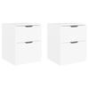 vidaXL Tables de chevet 2 pcs blanc 40x40x50 cm bois d&rsquo;ing&eacute;nierie