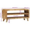 vidaXL Meuble TV 105x46x32 cm bois massif de manguier brut