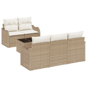 vidaXL Ensemble de canap&eacute; de jardin Beige polyrotin