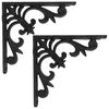 vidaXL Supports d'&eacute;tag&egrave;re murale 2 pc Noir 21,5 x 21,5 x 3,5 cm Acier
