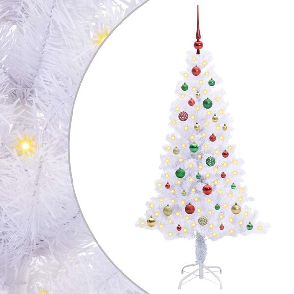 vidaXL Sapin de No&euml;l artificiel avec 150 LED Blanc 150 cm PVC et Acier