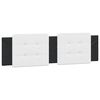 vidaXL Coussin de t&ecirc;te de lit Zadar blanc et noir 180 cm similicuir