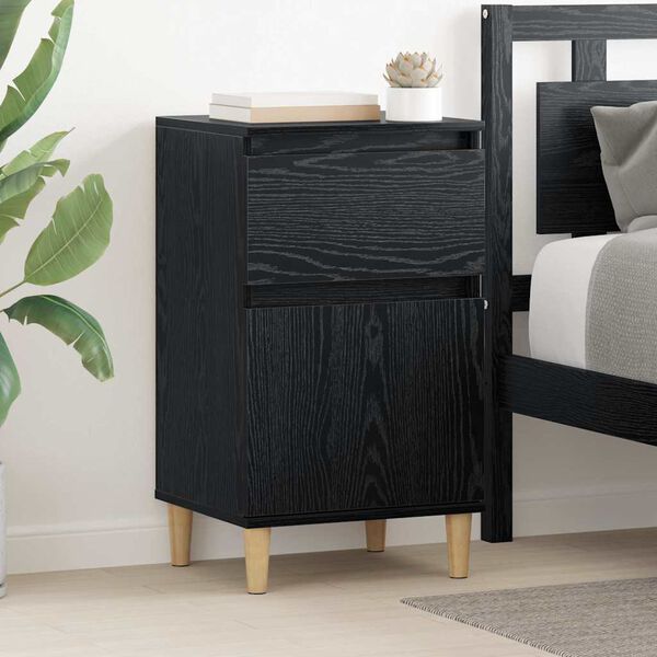vidaXL Cabinet de chevet Ch&ecirc;ne noir 40 x 35 x 70 cm Bois d'ing&eacute;nierie