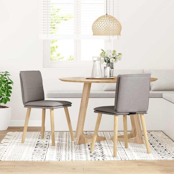 vidaXL Chaises &agrave; manger lot de 2 taupe tissu
