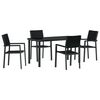 vidaXL Ensemble de salle &agrave; manger pour jardin 5 pc Noir