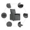 vidaXL Fauteuil inclinable en tissu gris fonc&eacute;